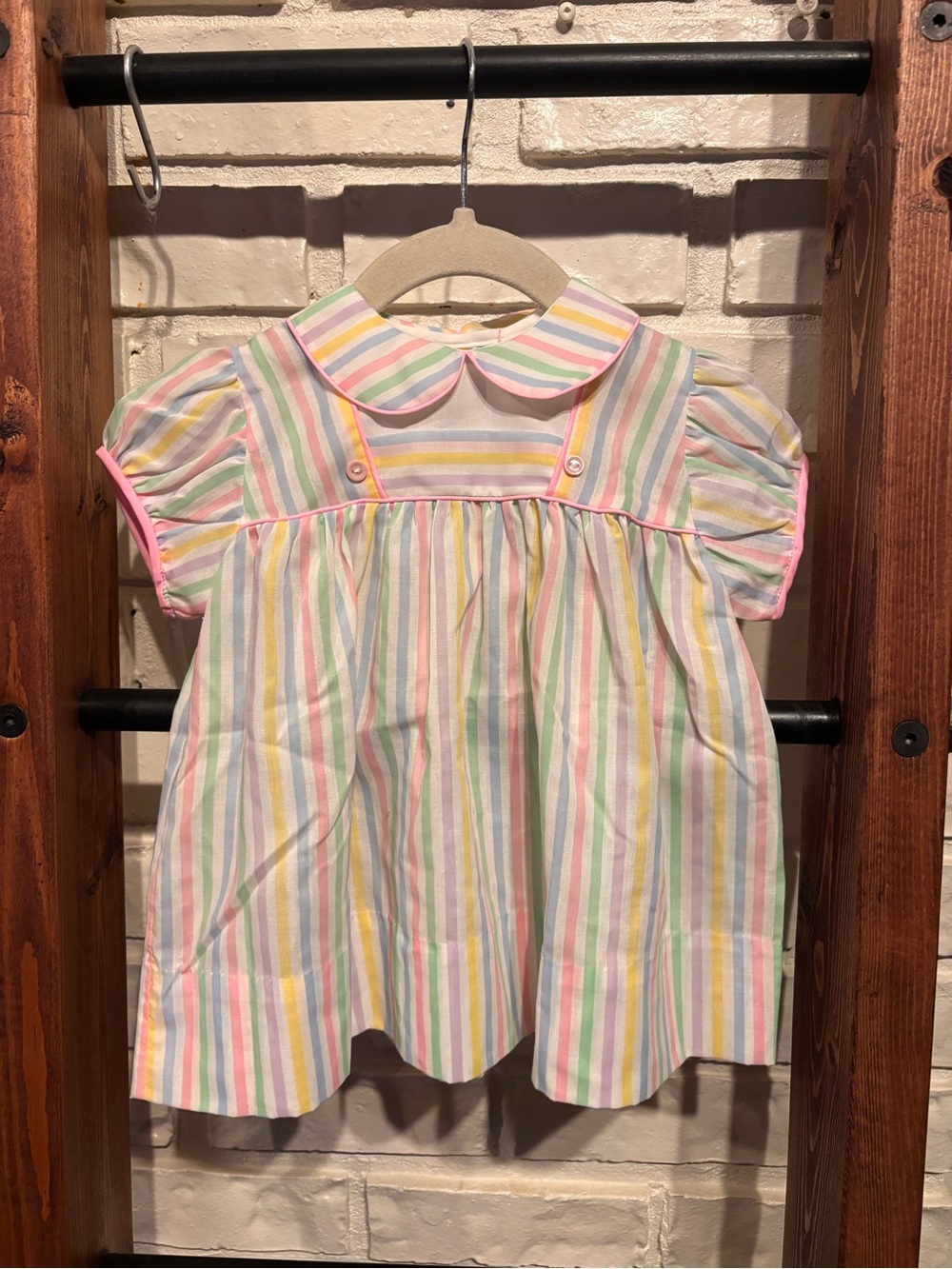 Vintage Pastel Stripe Peter Pan Collar Dress